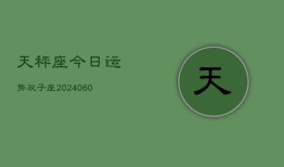 天秤座今日运势双子座(20240608)