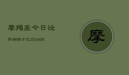 摩羯座今日运势姻缘方位(20240613)