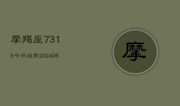 摩羯座7315今日运势(20240613)